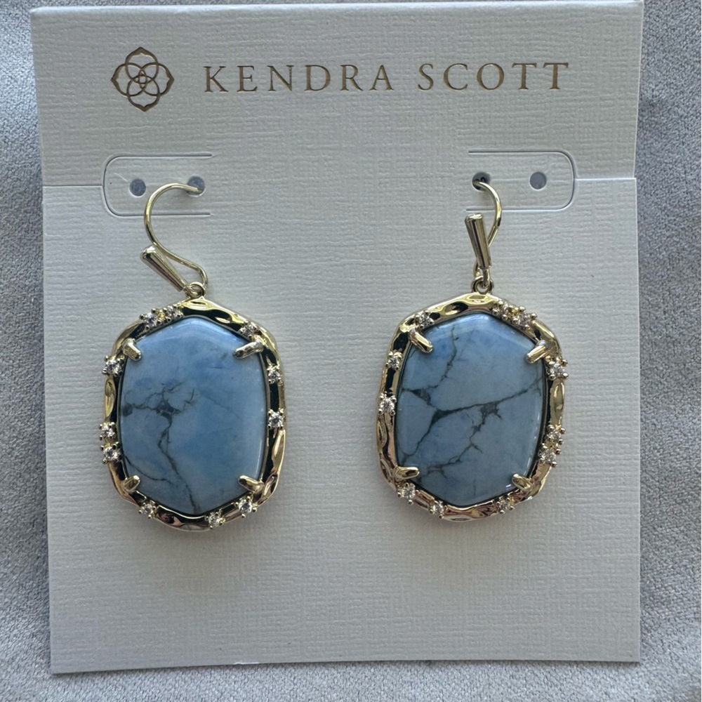 Kendra Scott Blue and Gold Earrings